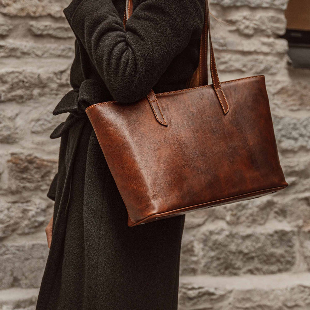 Vintage Leather Tote Bag