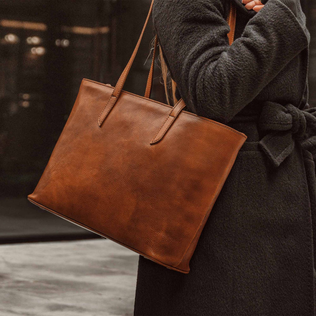 Vintage Leather Tote Bag