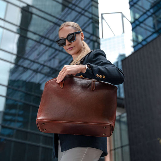 Vintage Leather Tote Bag