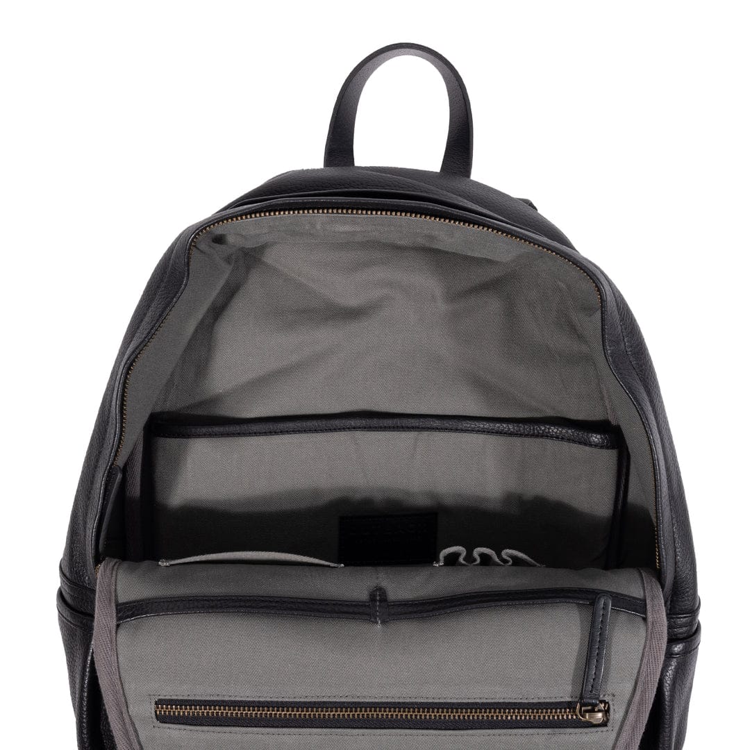 Travel Leather Backpack Black