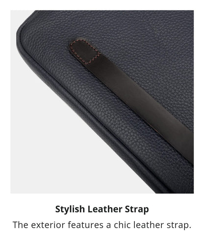 Full Grain Leather Laptop Sleeve Midnight Blue