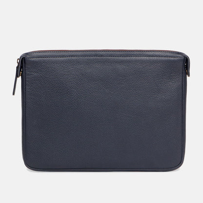 Full Grain Leather Laptop Sleeve Midnight Blue