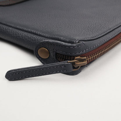 Full Grain Leather Laptop Sleeve Midnight Blue