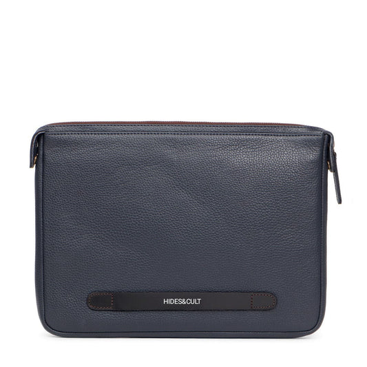 Full Grain Leather Laptop Sleeve Midnight Blue