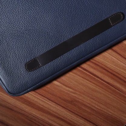 Full Grain Leather Laptop Sleeve Midnight Blue