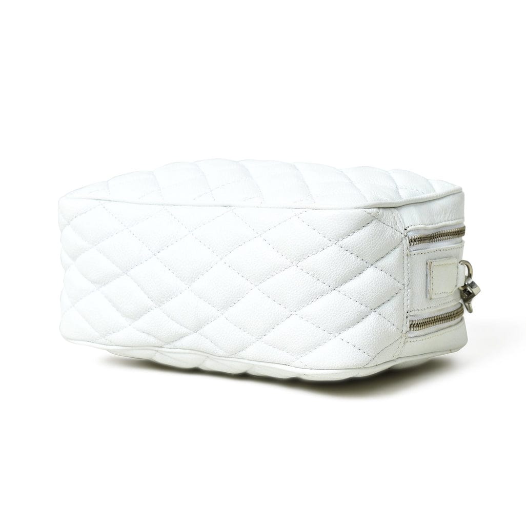 Womens Mini Diamond Quilted Crossbody Sling bag in White