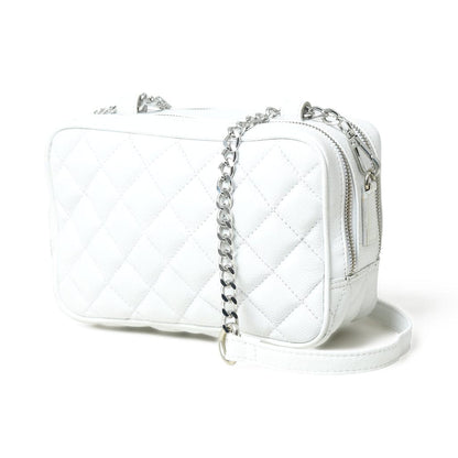 Womens Mini Diamond Quilted Crossbody Sling bag in White