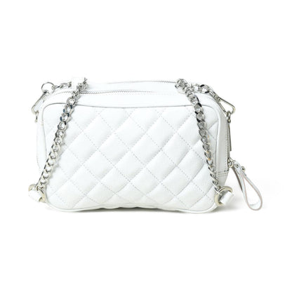 Womens Mini Diamond Quilted Crossbody Sling bag in White