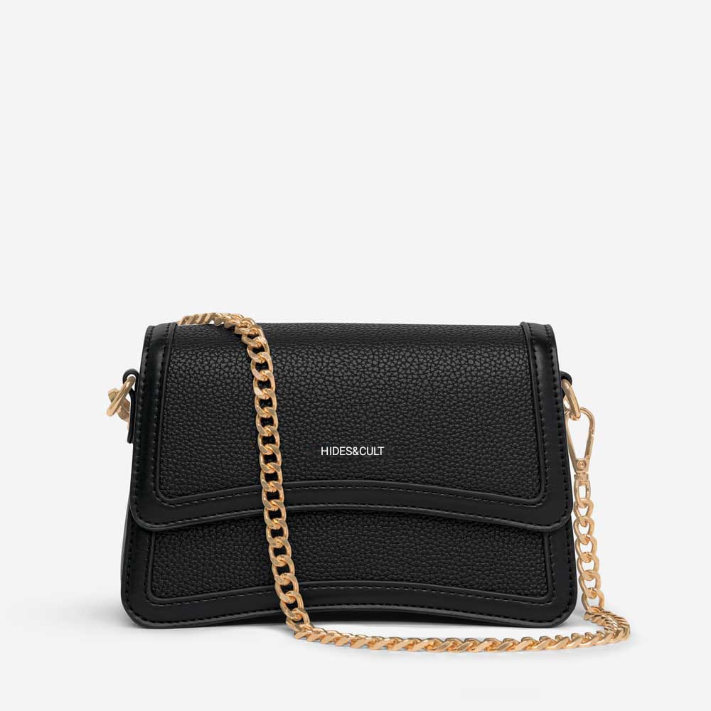 Women Premium Black Leather Sling Bag