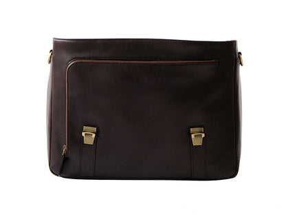 Mens Leather Messenger Bag in Brown Color