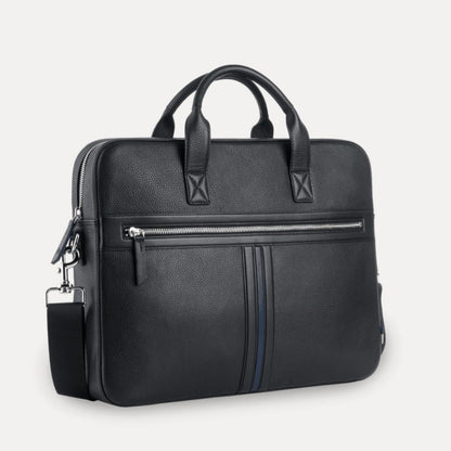 Full Grain Genuine Leather Laptop Bag Black