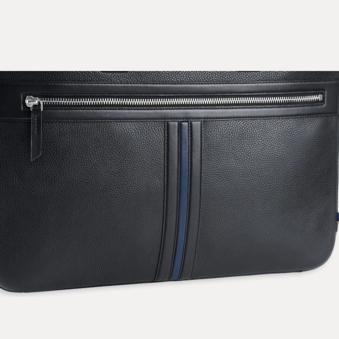 Full Grain Genuine Leather Laptop Bag Black