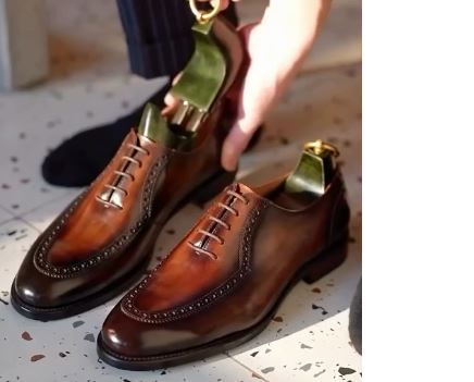 Brown Patina Finish Oxford Brogue Shoes | Hides&Cult