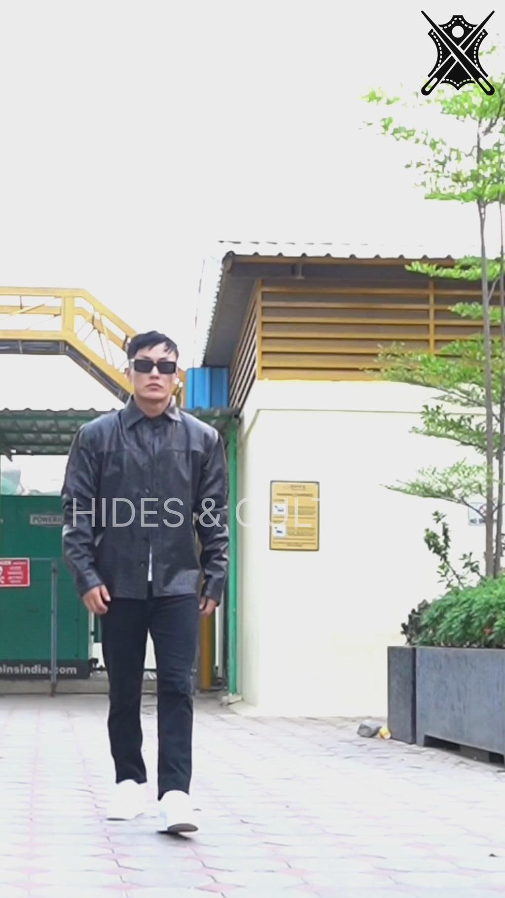 Mens Black Alligator Embossed Effect Genuine Leather Shirt