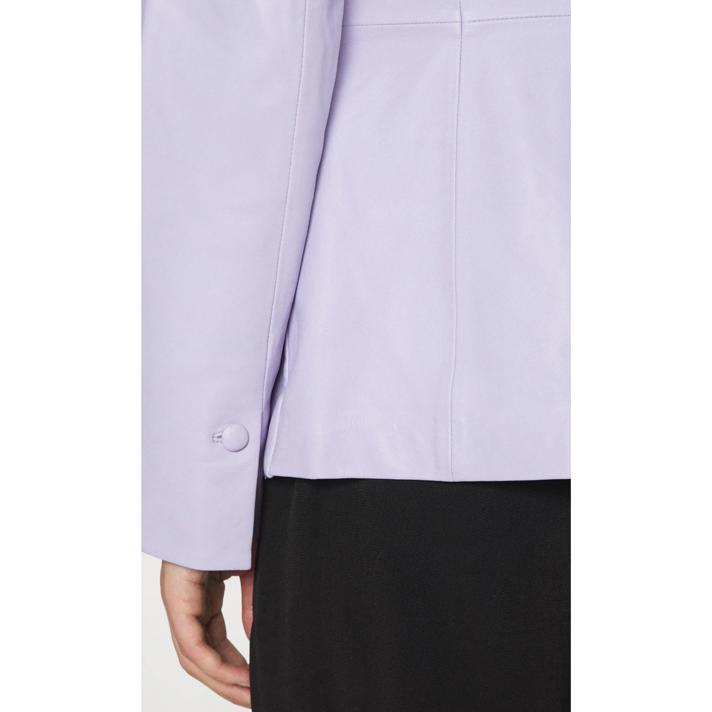 Women's Violet Purple Genuine Leather Blazer