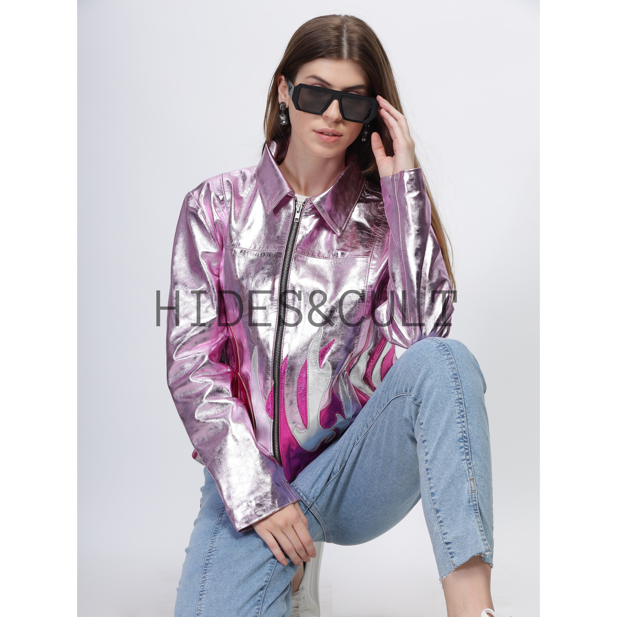Clara Sunwoo Metallic Liquid Leather Jacket | Apparel Outerwear Womens  Jackets